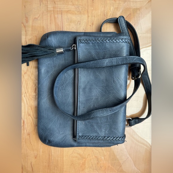 Moda Luxe Handbags - Moda Luxe Slate Blue Crossbody Bag